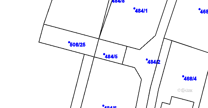 Parcela st. 484/5 v KÚ Kyjov u Havlíčkova Brodu, Katastrální mapa