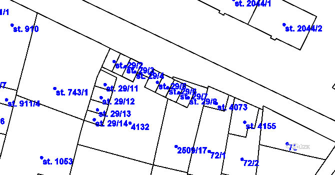 Parcela st. 29/6 v KÚ Kyjov, Katastrální mapa