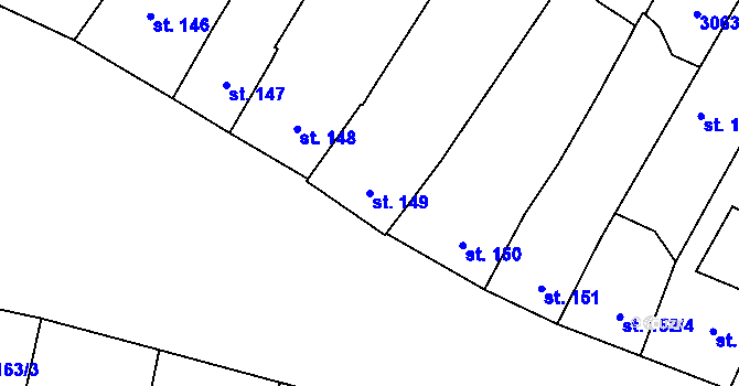 Parcela st. 149 v KÚ Kyjov, Katastrální mapa