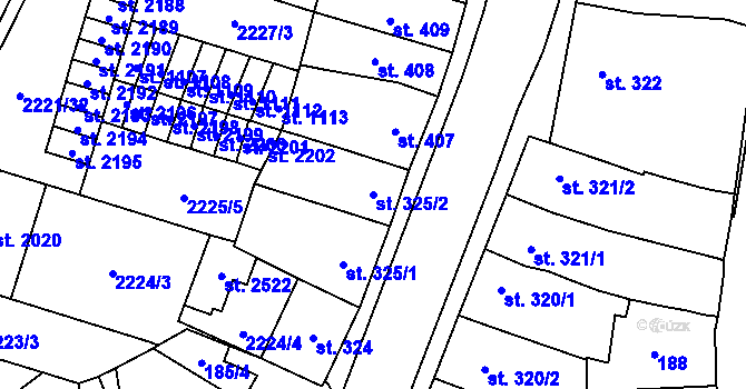 Parcela st. 325/2 v KÚ Kyjov, Katastrální mapa