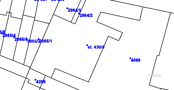 Parcela st. 436/5 v KÚ Kyjov, Katastrální mapa