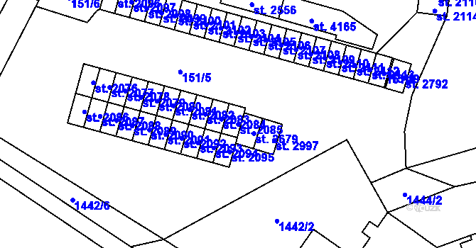 Parcela st. 2085 v KÚ Kyjov, Katastrální mapa