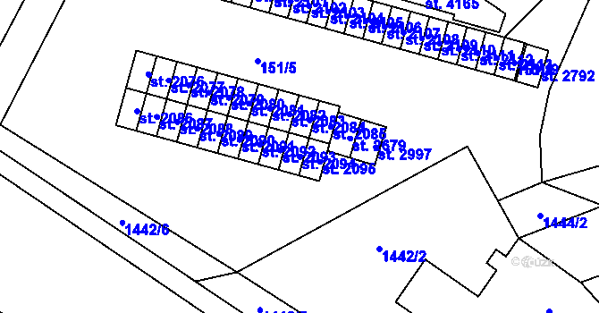 Parcela st. 2094 v KÚ Kyjov, Katastrální mapa
