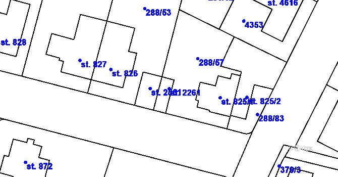 Parcela st. 2261 v KÚ Kyjov, Katastrální mapa