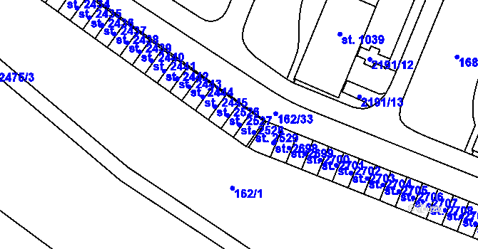 Parcela st. 2528 v KÚ Kyjov, Katastrální mapa