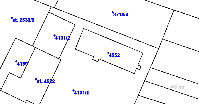 Parcela st. 2530/3 v KÚ Kyjov, Katastrální mapa