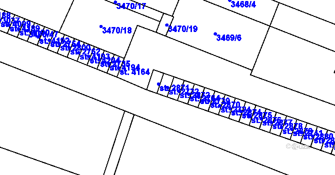 Parcela st. 2732 v KÚ Kyjov, Katastrální mapa