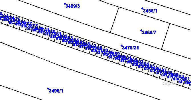 Parcela st. 2786 v KÚ Kyjov, Katastrální mapa