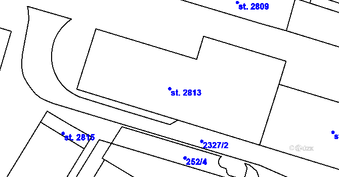 Parcela st. 2813 v KÚ Kyjov, Katastrální mapa