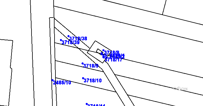 Parcela st. 2829/1 v KÚ Kyjov, Katastrální mapa