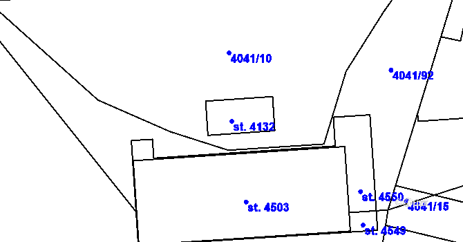Parcela st. 4132 v KÚ Kyjov, Katastrální mapa