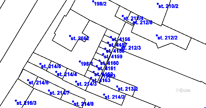 Parcela st. 4159 v KÚ Kyjov, Katastrální mapa