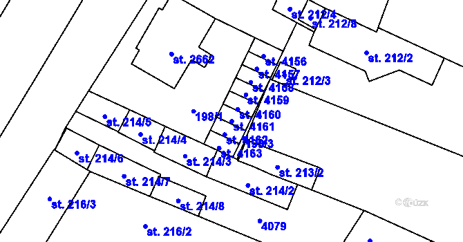 Parcela st. 4161 v KÚ Kyjov, Katastrální mapa