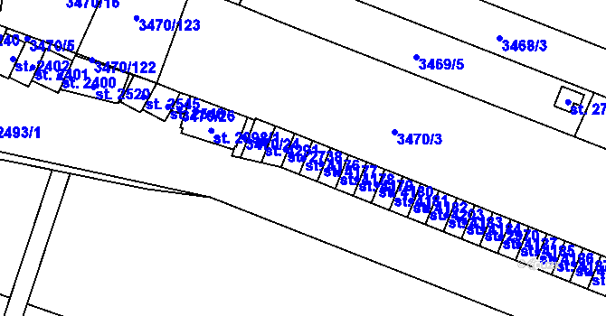 Parcela st. 4176 v KÚ Kyjov, Katastrální mapa