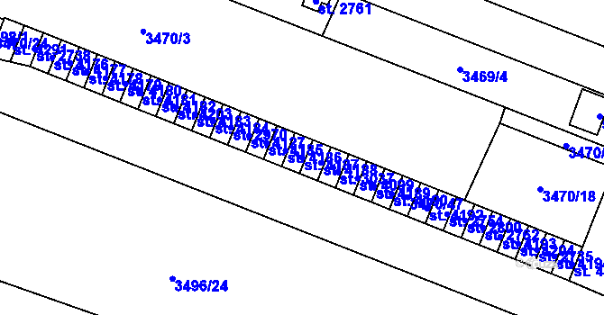 Parcela st. 4187 v KÚ Kyjov, Katastrální mapa