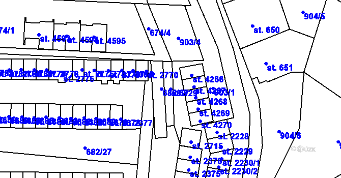 Parcela st. 682/29 v KÚ Kyjov, Katastrální mapa