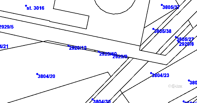 Parcela st. 2929/10 v KÚ Kyjov, Katastrální mapa