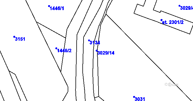 Parcela st. 3029/14 v KÚ Kyjov, Katastrální mapa