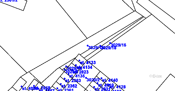 Parcela st. 3029/15 v KÚ Kyjov, Katastrální mapa