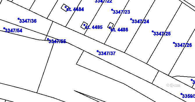 Parcela st. 3347/37 v KÚ Kyjov, Katastrální mapa
