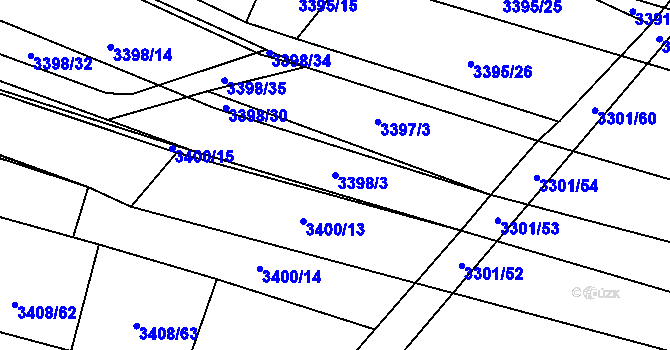 Parcela st. 3398/3 v KÚ Kyjov, Katastrální mapa