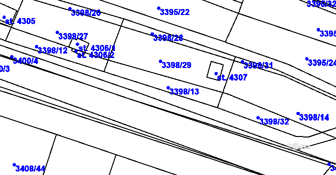 Parcela st. 3398/13 v KÚ Kyjov, Katastrální mapa