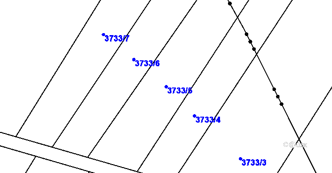 Parcela st. 3733/5 v KÚ Kyjov, Katastrální mapa