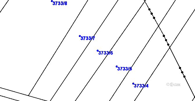 Parcela st. 3733/6 v KÚ Kyjov, Katastrální mapa