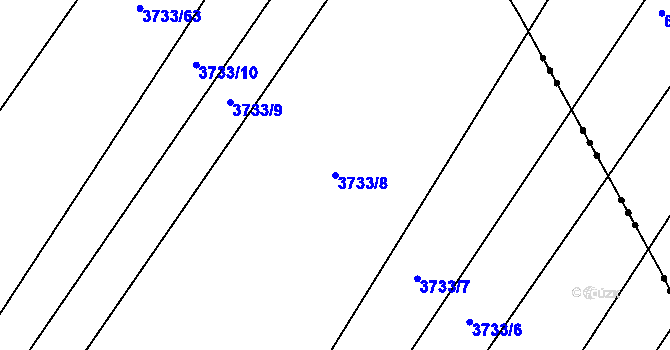 Parcela st. 3733/8 v KÚ Kyjov, Katastrální mapa