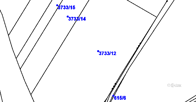 Parcela st. 3733/12 v KÚ Kyjov, Katastrální mapa