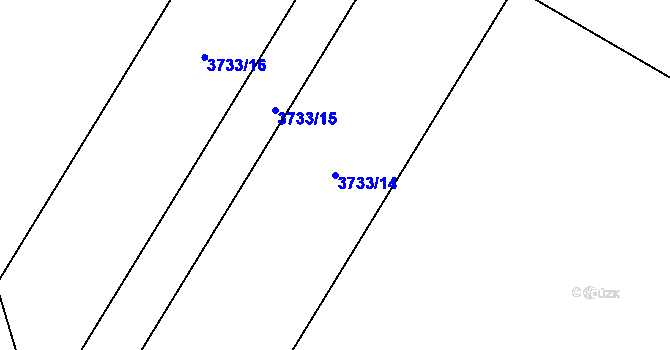 Parcela st. 3733/14 v KÚ Kyjov, Katastrální mapa