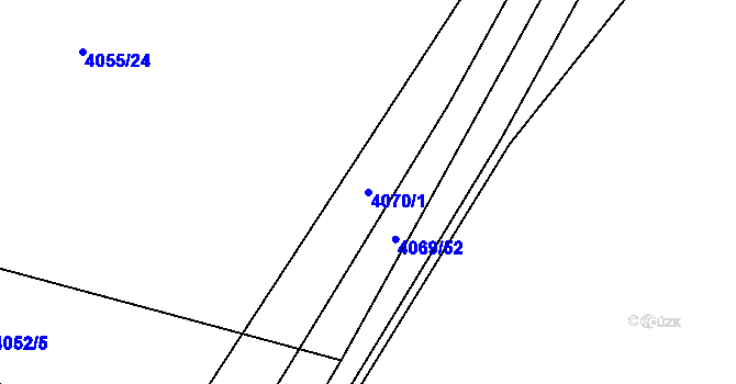 Parcela st. 4070/1 v KÚ Kyjov, Katastrální mapa