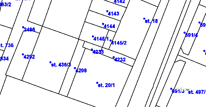 Parcela st. 20/3 v KÚ Kyjov, Katastrální mapa