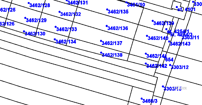 Parcela st. 3462/138 v KÚ Kyjov, Katastrální mapa