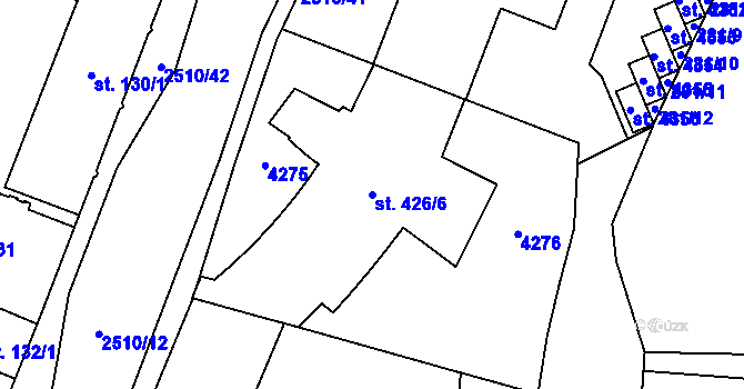 Parcela st. 426/6 v KÚ Kyjov, Katastrální mapa