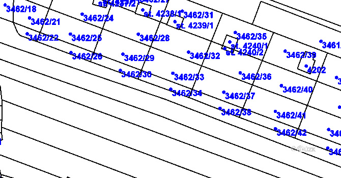 Parcela st. 3462/34 v KÚ Kyjov, Katastrální mapa