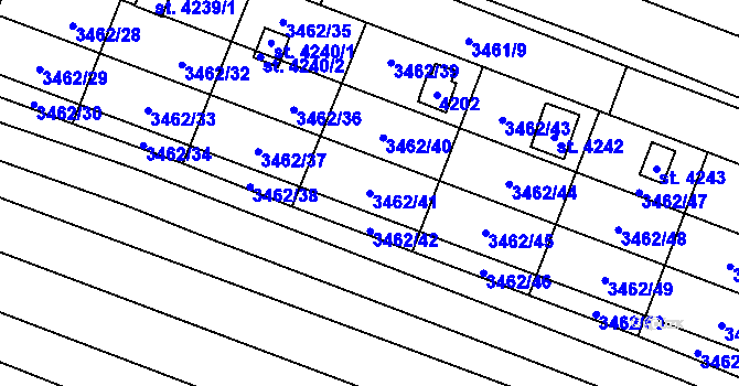 Parcela st. 3462/41 v KÚ Kyjov, Katastrální mapa