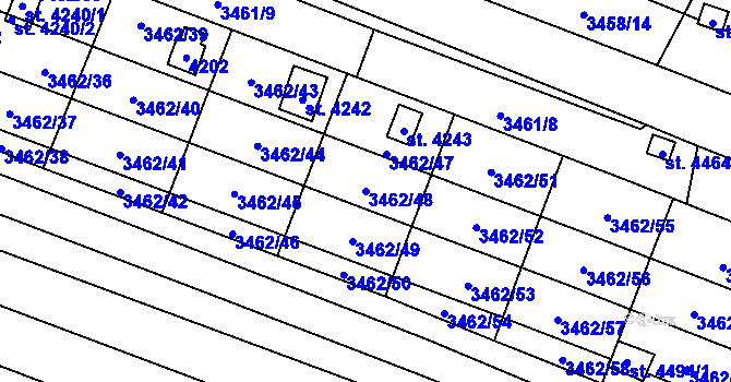 Parcela st. 3462/48 v KÚ Kyjov, Katastrální mapa
