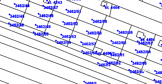 Parcela st. 3462/57 v KÚ Kyjov, Katastrální mapa