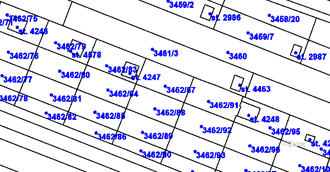 Parcela st. 3462/87 v KÚ Kyjov, Katastrální mapa