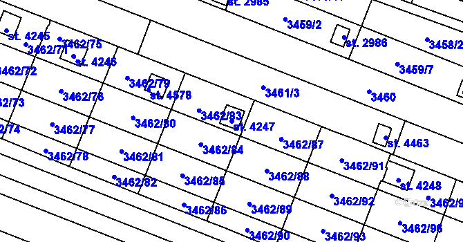 Parcela st. 4247 v KÚ Kyjov, Katastrální mapa