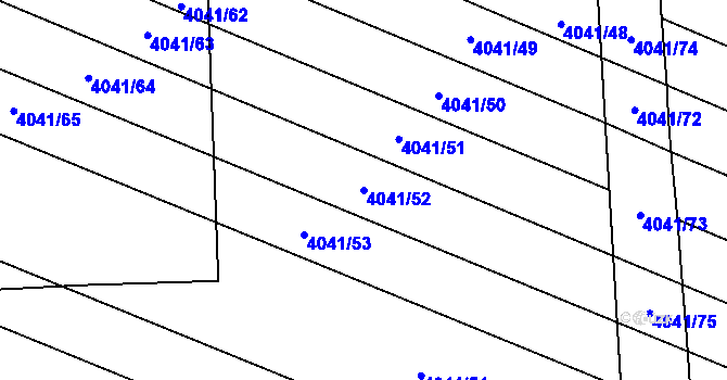 Parcela st. 4041/52 v KÚ Kyjov, Katastrální mapa