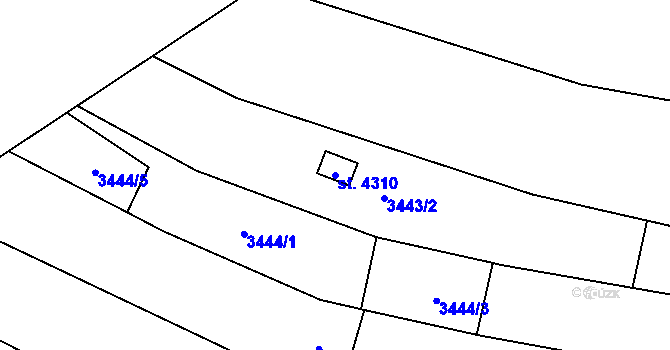 Parcela st. 4310 v KÚ Kyjov, Katastrální mapa