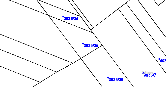 Parcela st. 3936/35 v KÚ Kyjov, Katastrální mapa