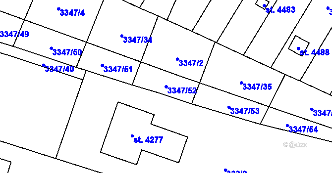 Parcela st. 3347/52 v KÚ Kyjov, Katastrální mapa
