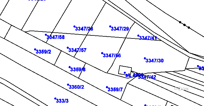 Parcela st. 3347/56 v KÚ Kyjov, Katastrální mapa