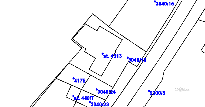 Parcela st. 4313 v KÚ Kyjov, Katastrální mapa