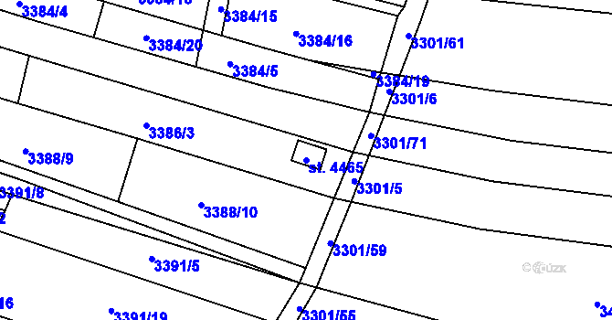 Parcela st. 4465 v KÚ Kyjov, Katastrální mapa