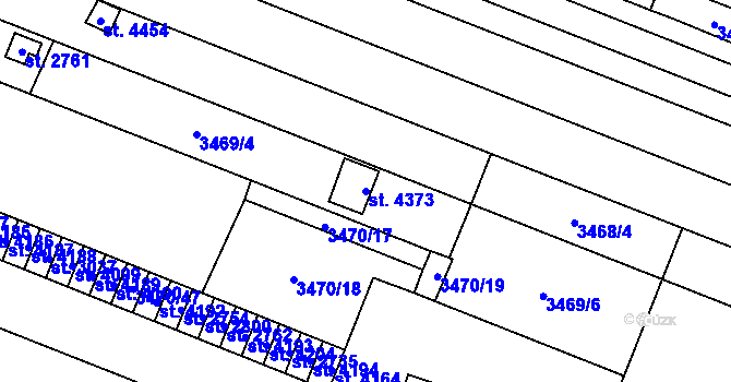 Parcela st. 4373 v KÚ Kyjov, Katastrální mapa