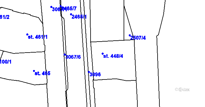 Parcela st. 448/4 v KÚ Kyjov, Katastrální mapa